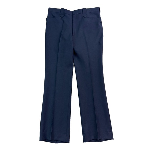 NEW deadstock VTG 70s Navy Blue H BAR C 38x34 Western Dress Suit Pants Bootcut